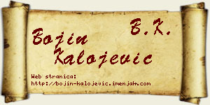 Bojin Kalojević vizit kartica